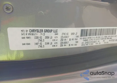 2014 Dodge Grand Caravan Sxt из США, поврежденный, VIN 2C4RDGCG7ER106875